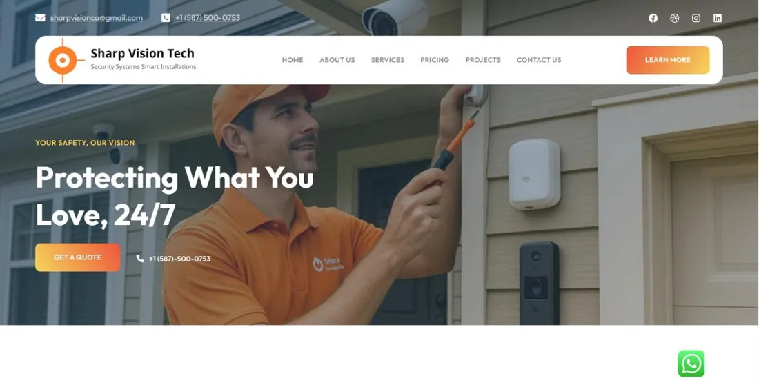 Sharp Vision Tech website homepage